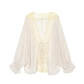 Blouse en dentelle à manches lanterne – Femme