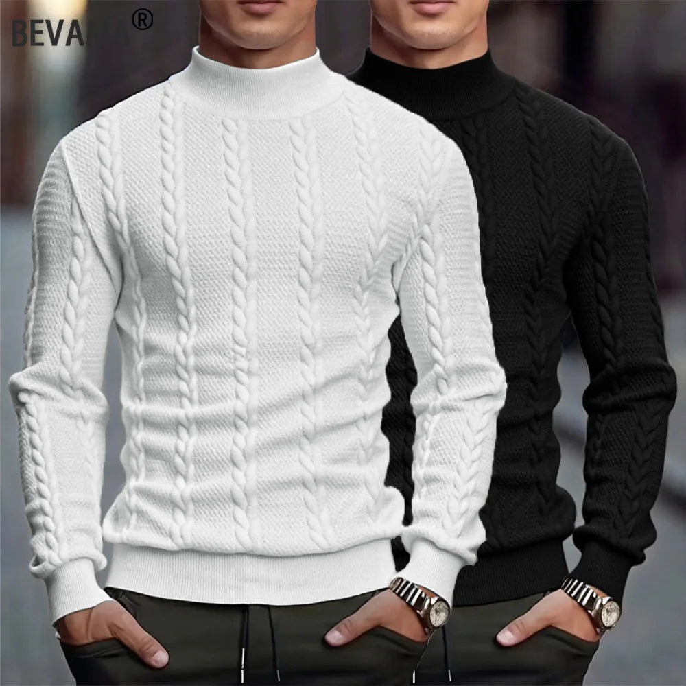 Twist Knit High-Neck Sweater – Men