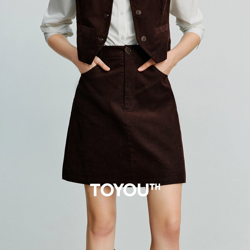 Corduroy A-Line Skirt – Women
