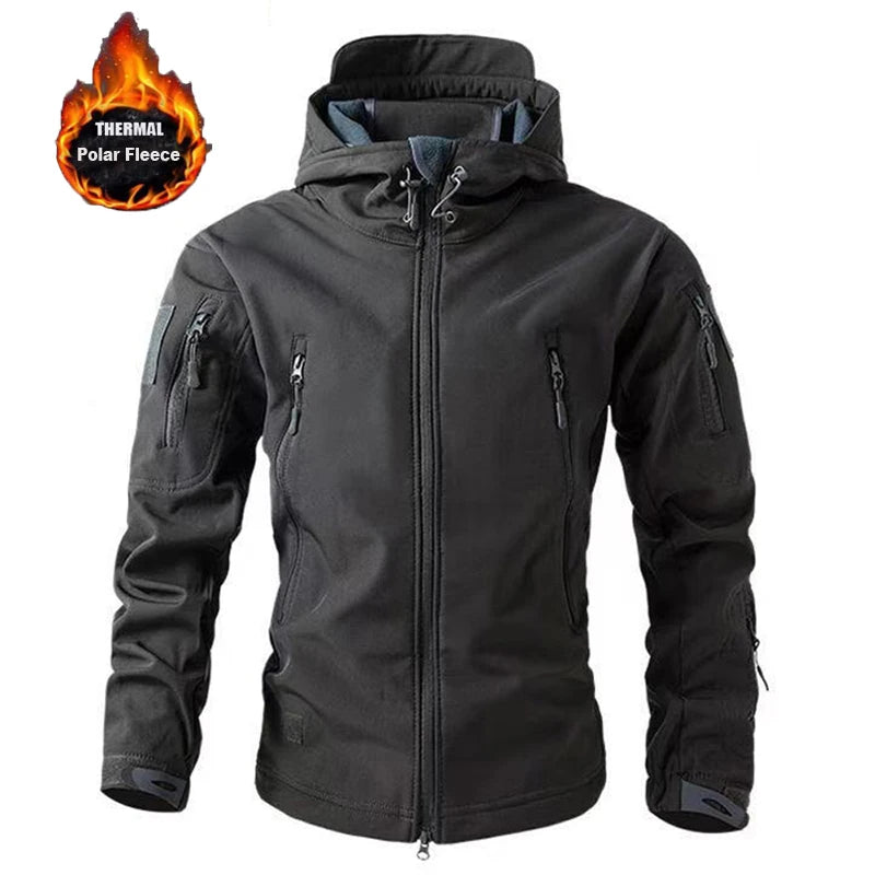 Softshell Fleece Hooded Cargo Jacket – Men