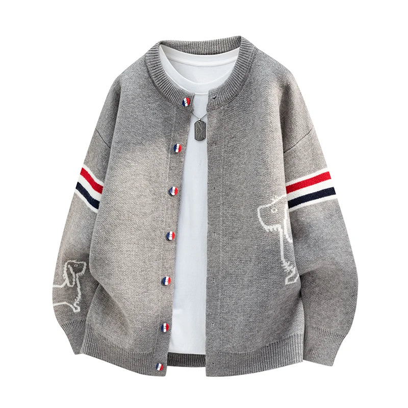 Striped Button Cardigan – Men