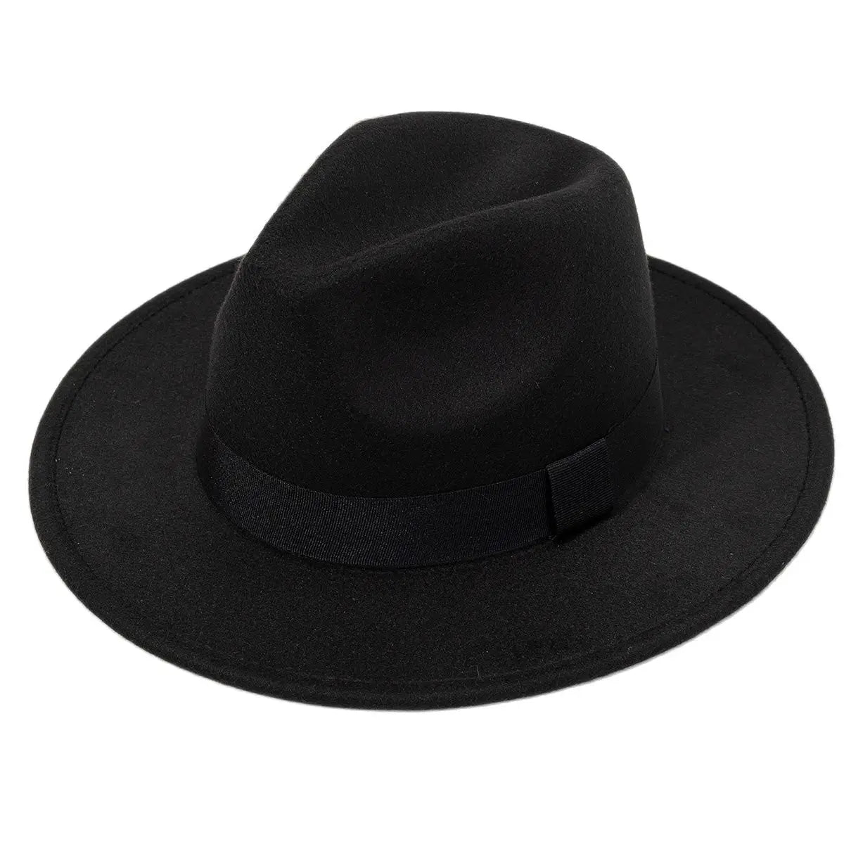 Wide-Brim Wool Fedora Hat – Unisex