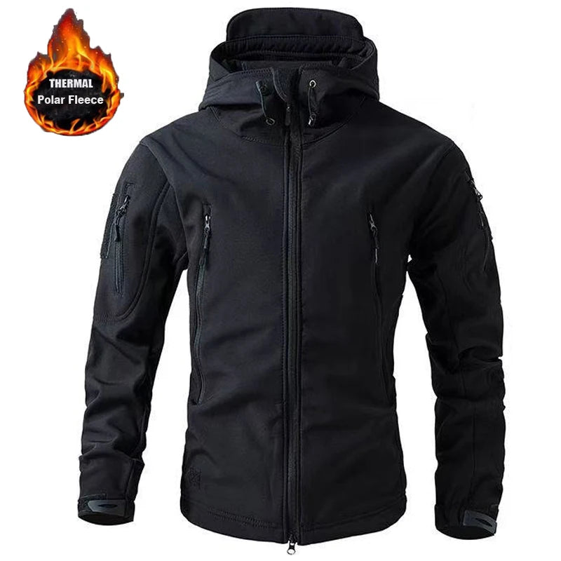Softshell Fleece Hooded Cargo Jacket – Men