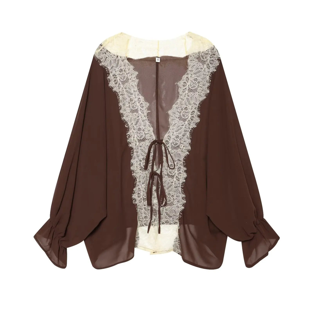 Blouse en dentelle à manches lanterne – Femme