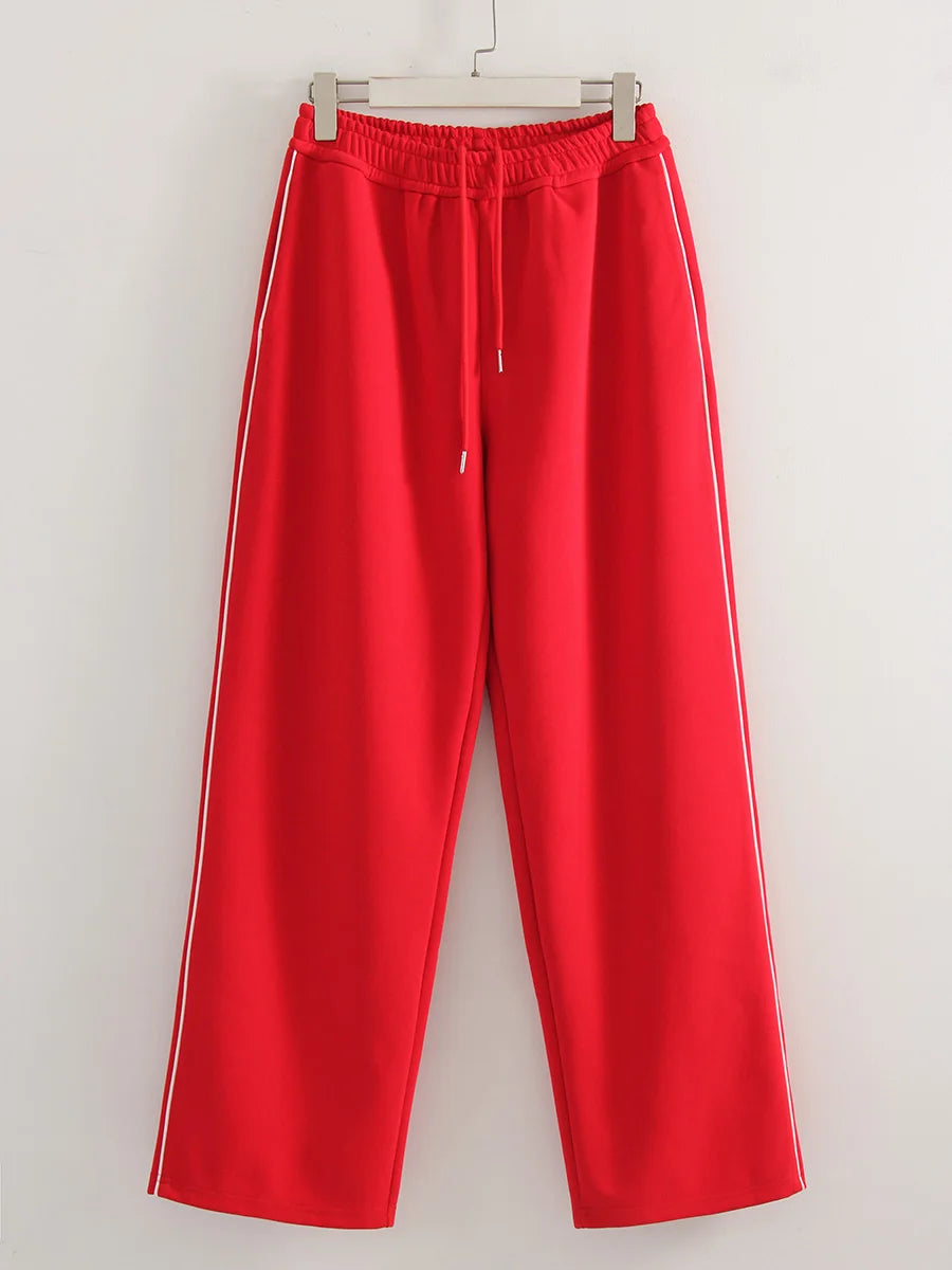 Pantalon de jogging droit à bandes latérales – Femme