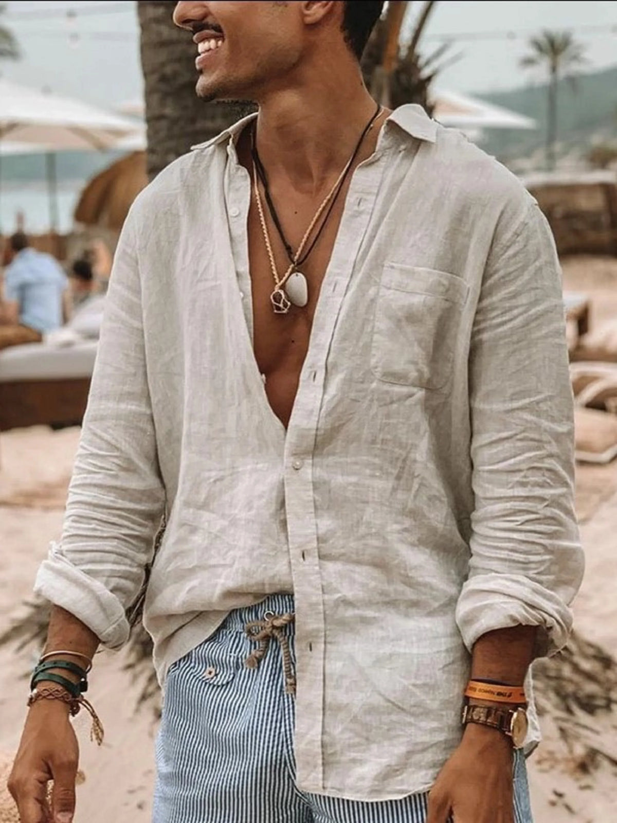 Chemise légère à manches longues – Homme