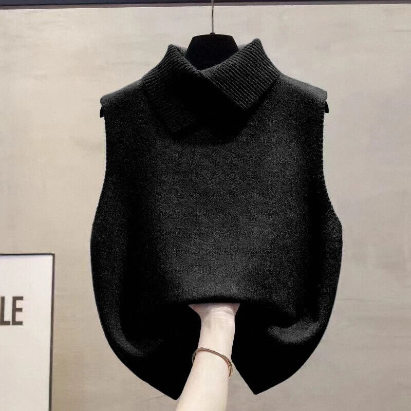 Gilet sans manches en maille à revers – Femme