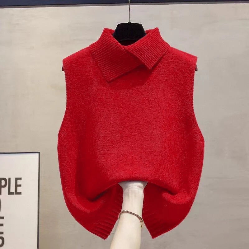 Gilet sans manches en maille à revers – Femme