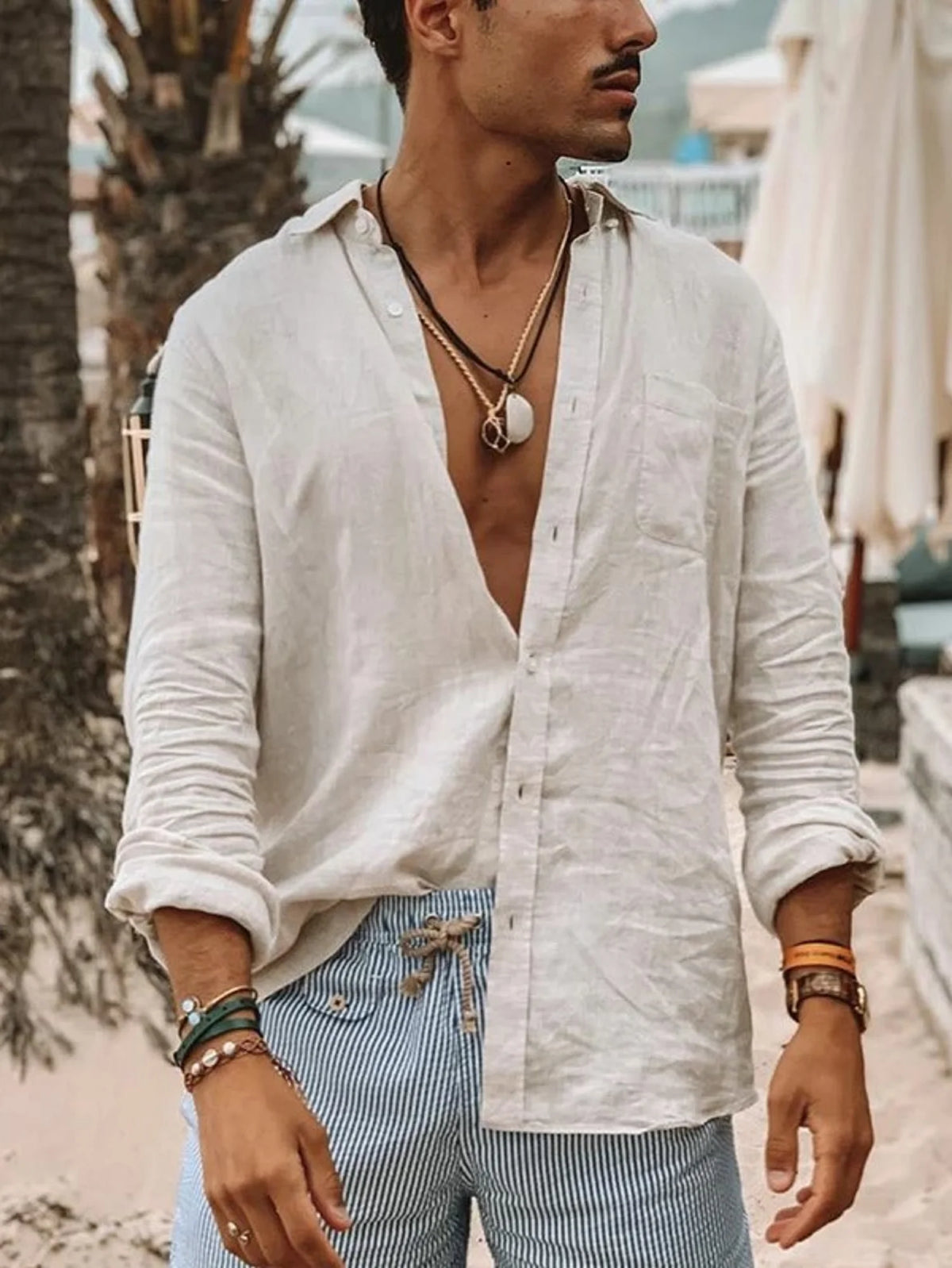 Chemise légère à manches longues – Homme