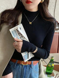 Vintage Mock Neck Knit Sweater – Women