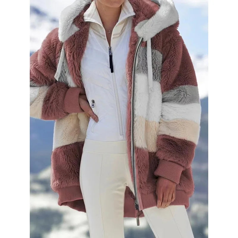 Sherpa-Lined Hooded Zip Jacket – Women